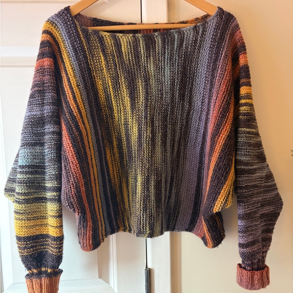 Handmade Multicolor Striped Women’s Sweater - Cozy Knit Pullover